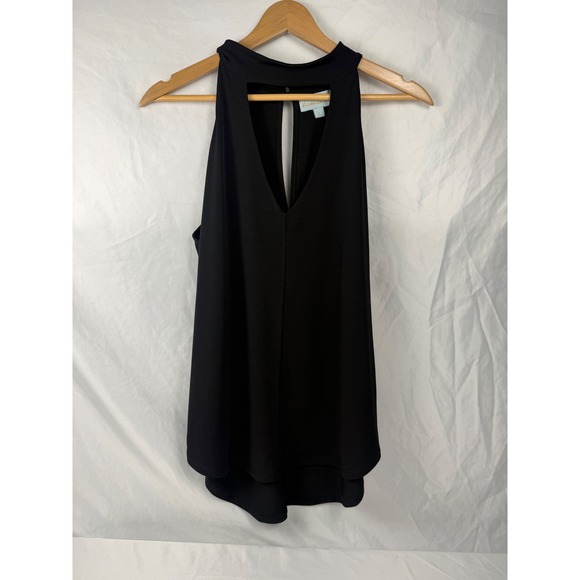 Veronica M Tops - Veronica M Large Black Halter Keyhole Sleeveless Tunic Tank Top NWT